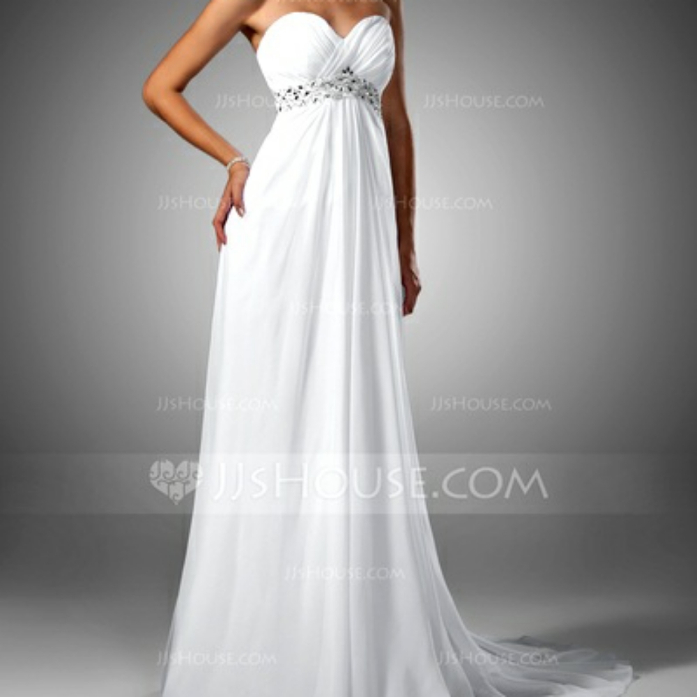 Chiffon Wedding Dress With Ruffle Beading ๐ฐ - Picture 3 of 6